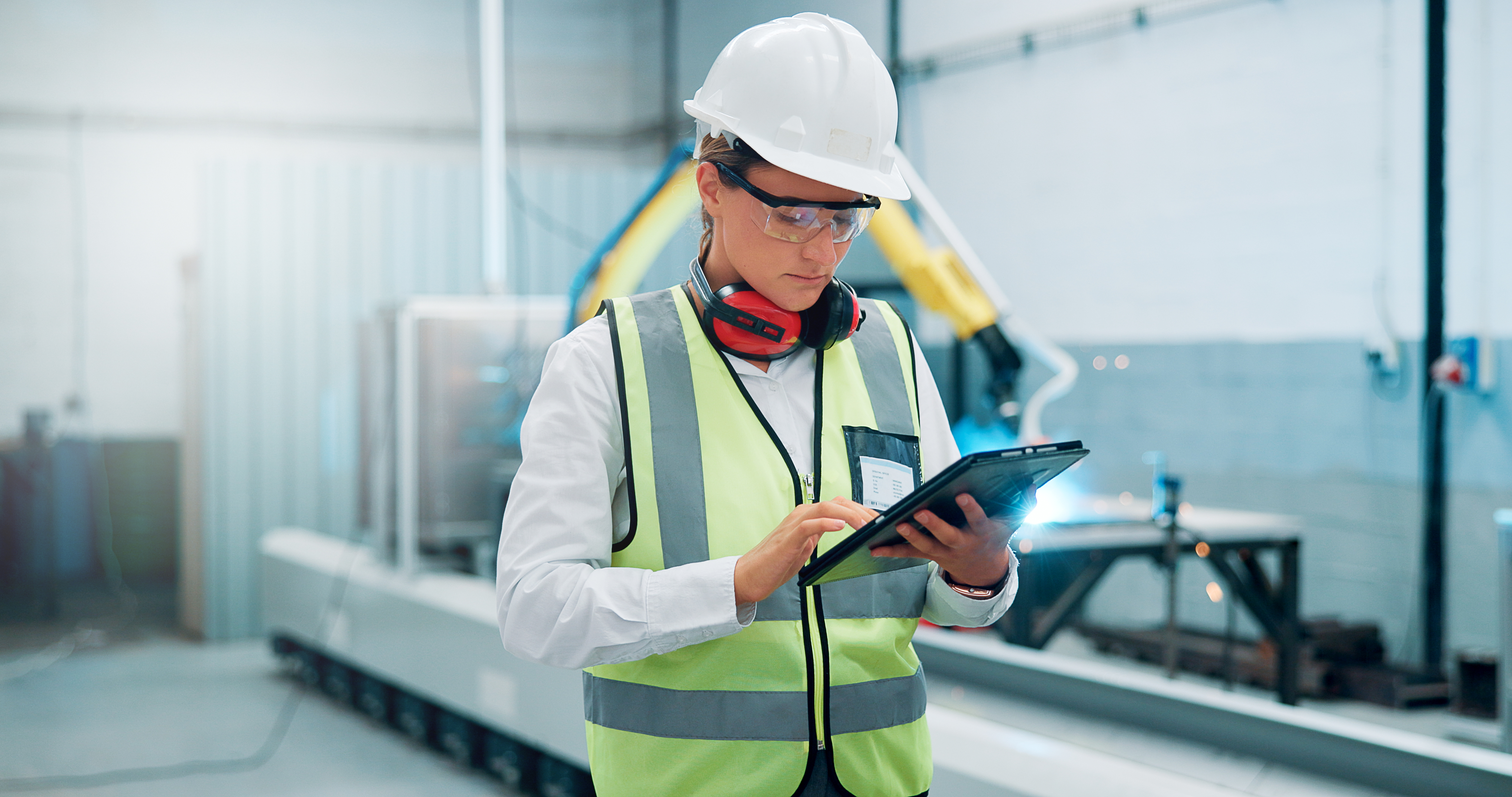 Plant Worker on Tablet